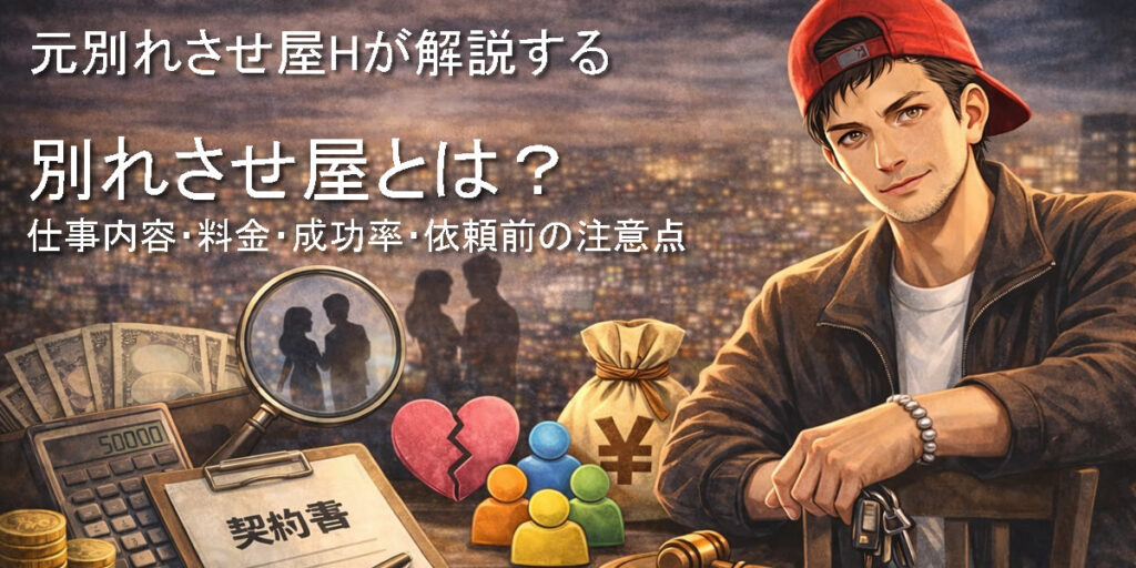 元別れさせ屋Hが解説する「別れさせ屋とは？」｜仕事内容・料金・成功率・依頼前の注意点