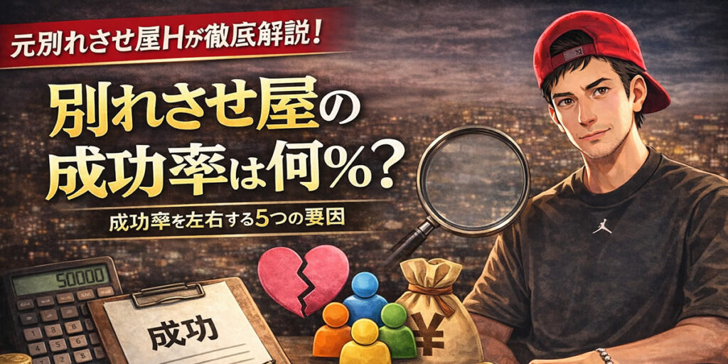 元別れさせ屋Hが解説｜別れさせ屋の成功率は何％？成功率を左右する5つの要因