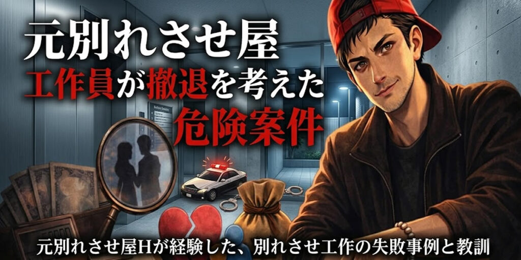 【実話】工作員が警察沙汰で撤退！？元別れさせ屋Hが経験した「危険案件」の失敗事例を暴露