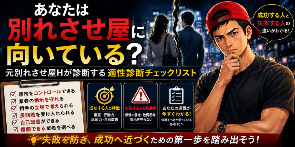 あなたは別れさせ屋に向いている？元別れさせ屋Hが診断する成功率チェックリスト