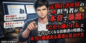 元別れさせ屋の担当者が本音で暴露！「だから嫌われる」と言いたくなる依頼者の特徴と、本当に価値ある業者の見分け方