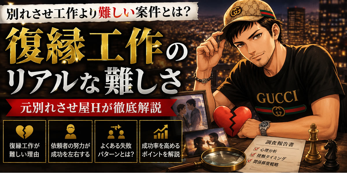 別れさせ工作より難しい案件とは？｜元別れさせ屋が感じた「復縁工作」の本当の難しさ