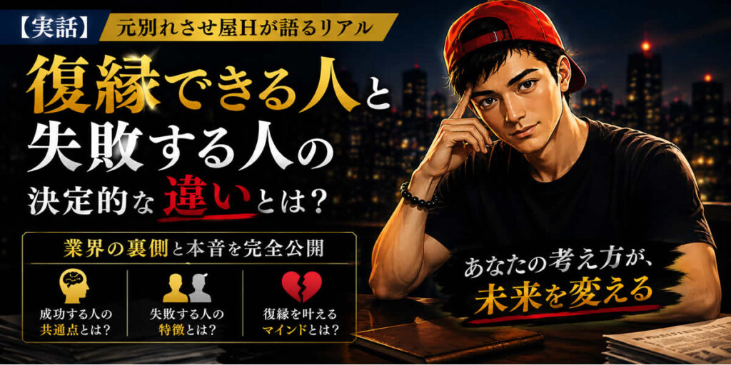 復縁できる人・失敗する人の違いとは？元別れさせ屋Hが激白